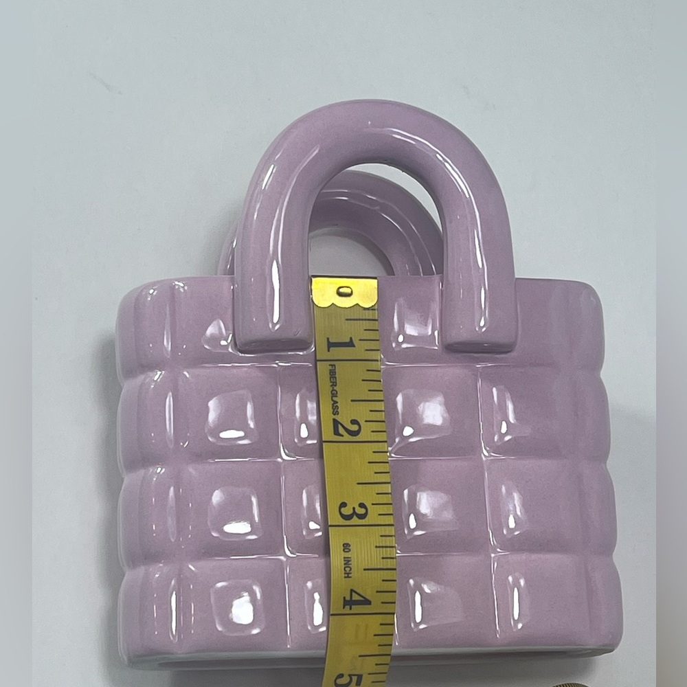 Charming Pink Ceramic Handbag Decor – Approx 6"W x 4.5"H x 2"W - Picture 7 of 8